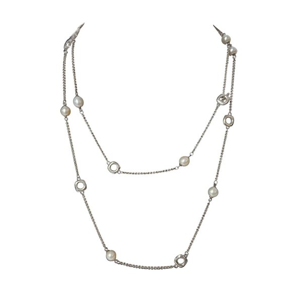Tiffany & Co. Pearl Elsa Peretti Cushion Lariat Necklace - Picture 1 of 1
